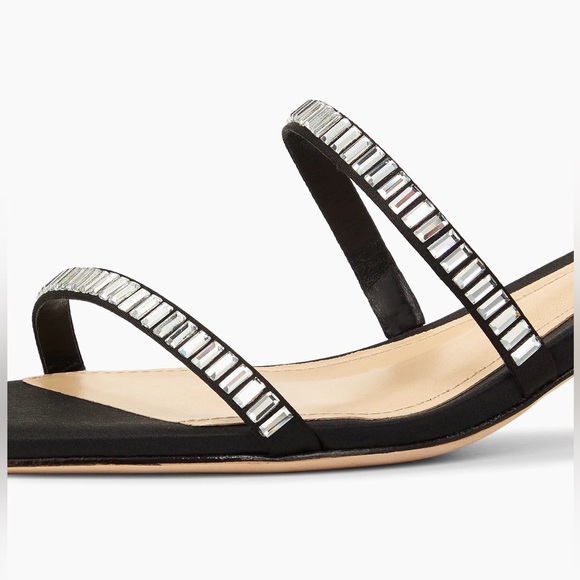 Saks Fifth Avenue Black and Silver Strappy Sandals - Picture 4 of 5